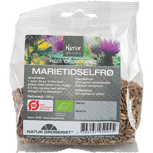 Natur-Drogeriet Marietidsel Hel Økologisk M.aftagelig Etiket | 100 g fra Natur-Drogeriet på Mecindo.dk