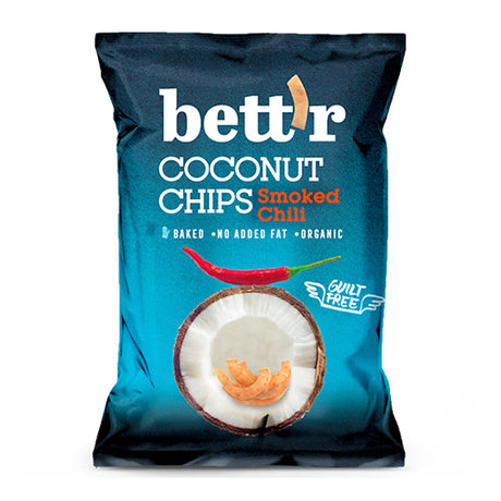 bett'r Kokos Chips Med Røget Chili | 40 gr fra bett'r på Mecindo.dk