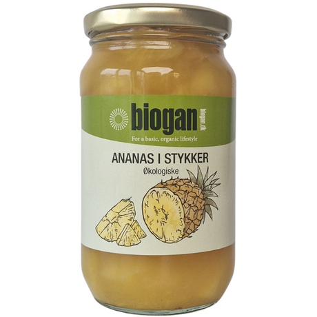 Biogan Ananas i Stykker Økologisk | 340 g fra Biogan på Mecindo.dk