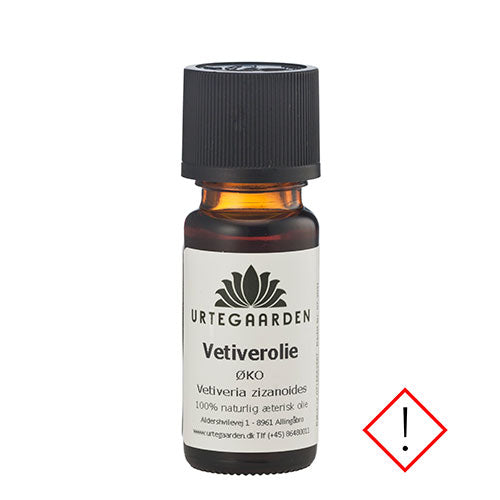 Urtegaarden Vetiverolie Øko | 10 ml fra Urtegaarden på Mecindo.dk