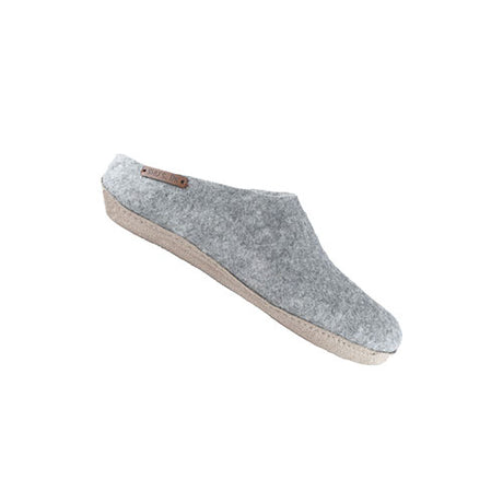 SHUS Uldhjemmesko Med Laeder Sål - Light Grey fra SHUS på Mecindo.dk