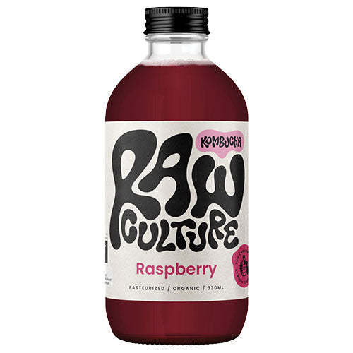 Raw Culture Kombucha Hindbaer Økologisk | 330 ml fra Raw Culture på Mecindo.dk