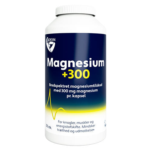 Biosym Magnesium +300 | 250 kapsler fra Biosym på Mecindo.dk