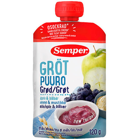Semper Grød Med Blåbær Og Æble Fra 6 Mdr. | 120 gr fra Semper på Mecindo.dk