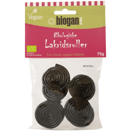 Biogan Økologiske Lakridsruller | 75 g