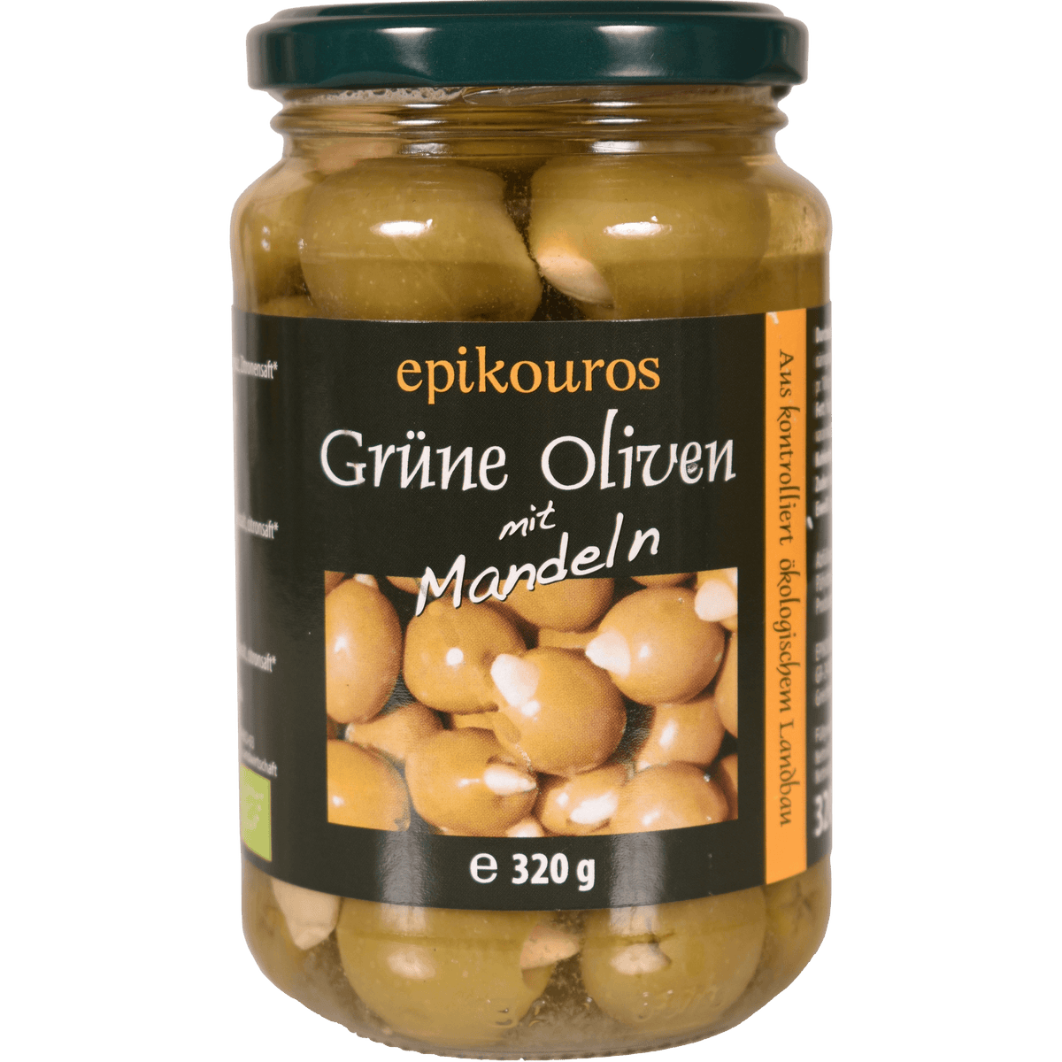 Rømer Oliven Grønne Med Mandler Græsk Økologisk | 320 g