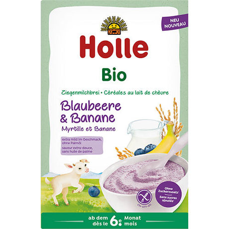 Holle Risgrød med gedemaelk, blåbaer og banan Økologisk | 200 gr fra Holle på Mecindo.dk