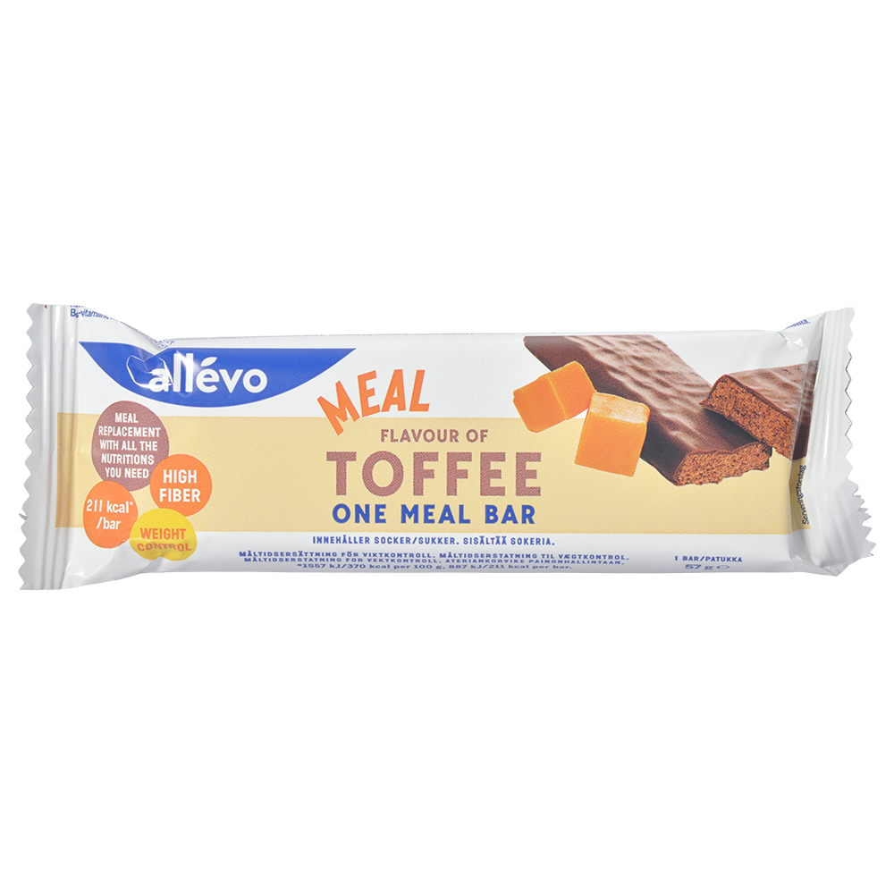 Allevo One Meal Toffee Bar | 57 gr fra Allevo på Mecindo.dk