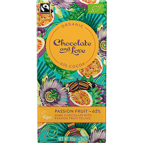 Chokolade med fyld af passionsfrugt Økologisk 