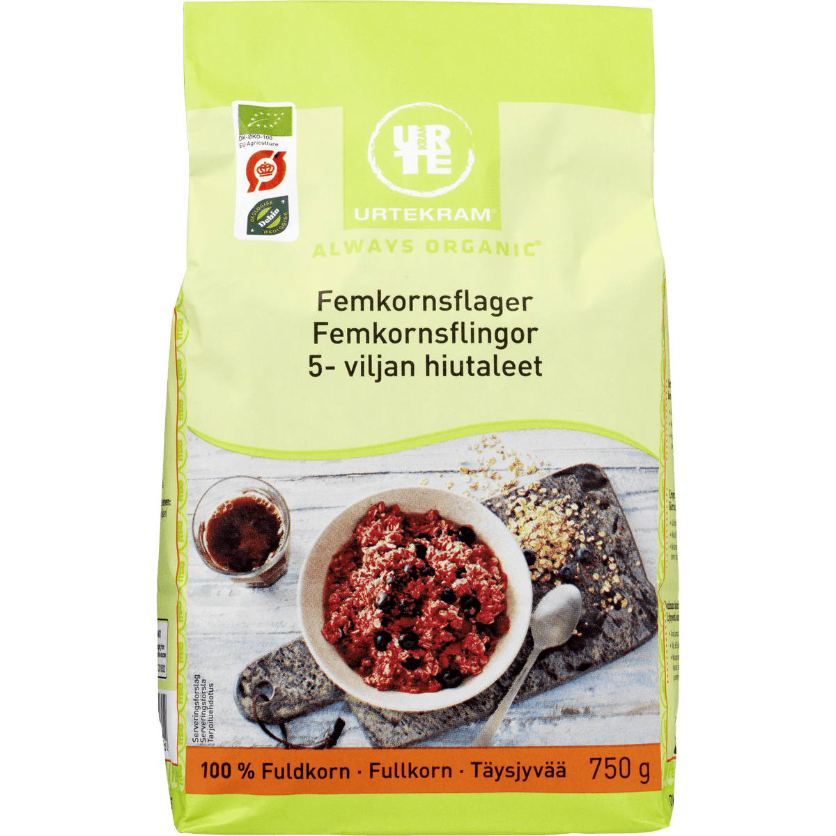 Urtekram Femkornsflager Økologisk | 750 g