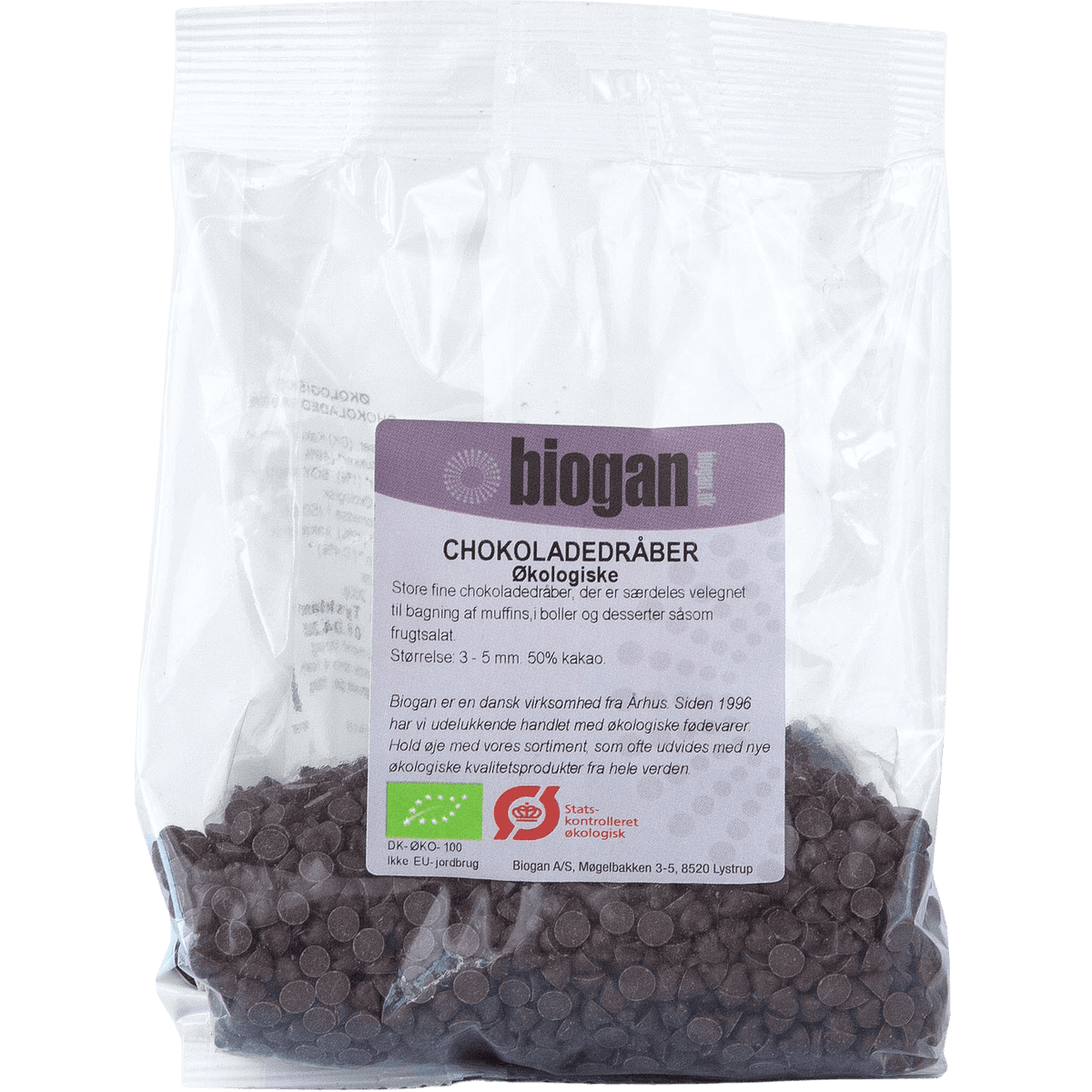 Biogan Økologiske Chokoladedråber | 200 g