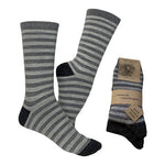 Alpaka Uldstrømper Stribet & Koksgrå Glatstrikkede 2-pak | Str. 35/38
