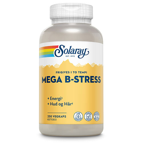 Solaray Mega B-stress | 250 kapsler fra Solaray på Mecindo.dk
