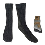 Alpaka Uldstrømper Koksgrå & Grå Tykke 2-pak | Str. 35/38