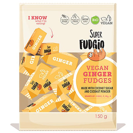 Super Fudgio Karameller Med Ingefaer Økologisk | 150 gr fra Super Fudgio på Mecindo.dk