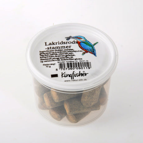 Kingfisher Lakridsrodsstammer | 70 gr fra Kingfisher på Mecindo.dk