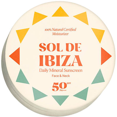 Sol de Ibiza Natural Mineral Sunscreen Ansigt SPF50 | 35 g fra Sol de Ibiza på Mecindo.dk