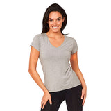 Boody Women´s V-neck T-shirt Lysegrå | Str. L fra Boody på Mecindo.dk