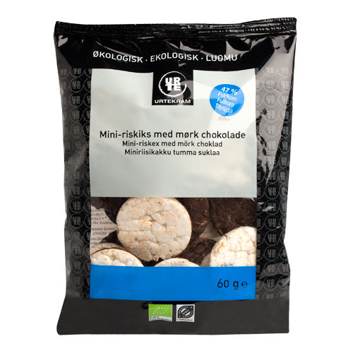 Urtekram Riskager Mini M. Mørk Chokolade Økologisk | 60 gr fra Urtekram på Mecindo.dk