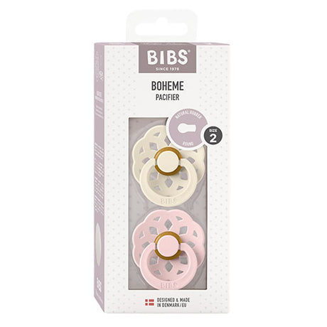 BIBS Boheme Latex Size 2 Ivory/Blossom 2 PACK fra BIBS på Mecindo.dk