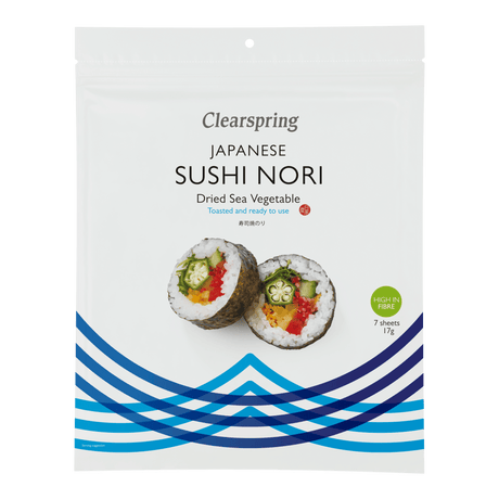 Clearspring Nori Sushi Ristede Plader | 17 g fra Clearspring på Mecindo.dk