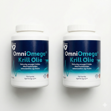 Biosym Omniomega Krill Olie | 2 x 100 kapsler fra Biosym på Mecindo.dk