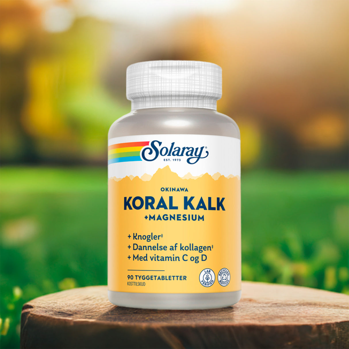 Solaray Koralkalk Med Vit. C Og D Tyggetablet | 90 Tabl. fra Solaray på Mecindo.dk