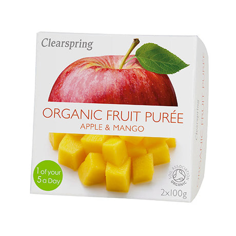 Clearspring Frugtpuré Økologisk (200 gr) | AEble & Mango fra Clearspring på Mecindo.dk
