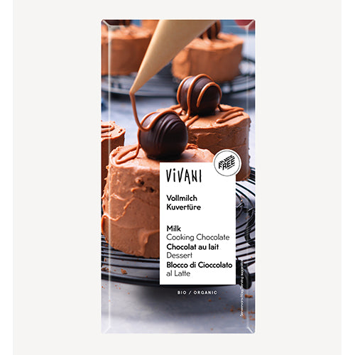 Vivani Kouverture Økologisk Lys Overtraekschokolade | 200 gr fra Vivani på Mecindo.dk