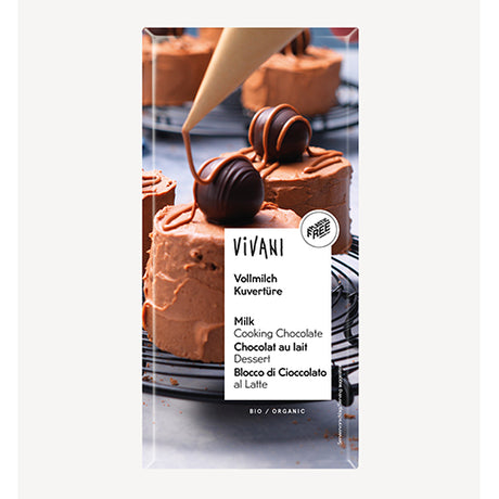 Vivani Kouverture Økologisk Lys Overtraekschokolade | 200 gr fra Vivani på Mecindo.dk