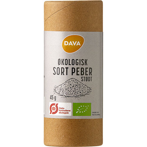 DAVA Økologisk sort peber, stødt | 45 gr fra DAVA på Mecindo.dk