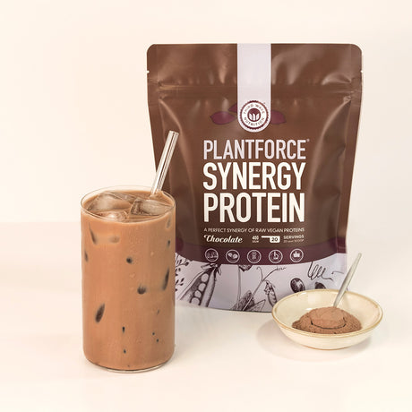 Plantforce Synergy Protein Chokolade | 400 gr fra Plantforce på Mecindo.dk