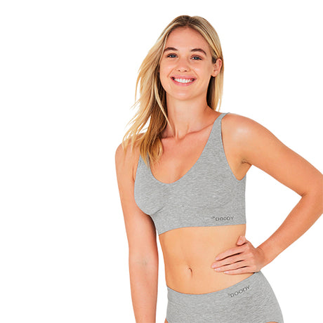 Boody Padded Shaper Crop Bra Lysegrå | Str. S fra Boody på Mecindo.dk