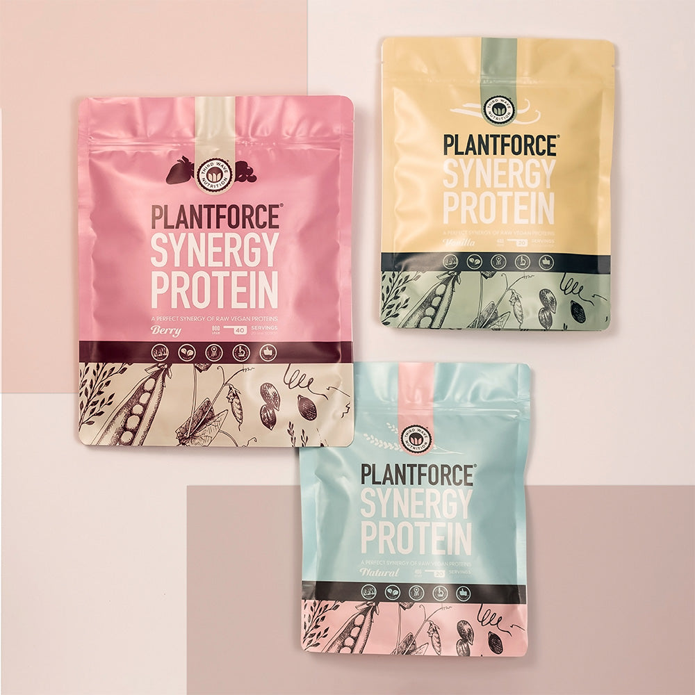 Plantforce Synergy Protein Baer | 800 gr fra Plantforce på Mecindo.dk