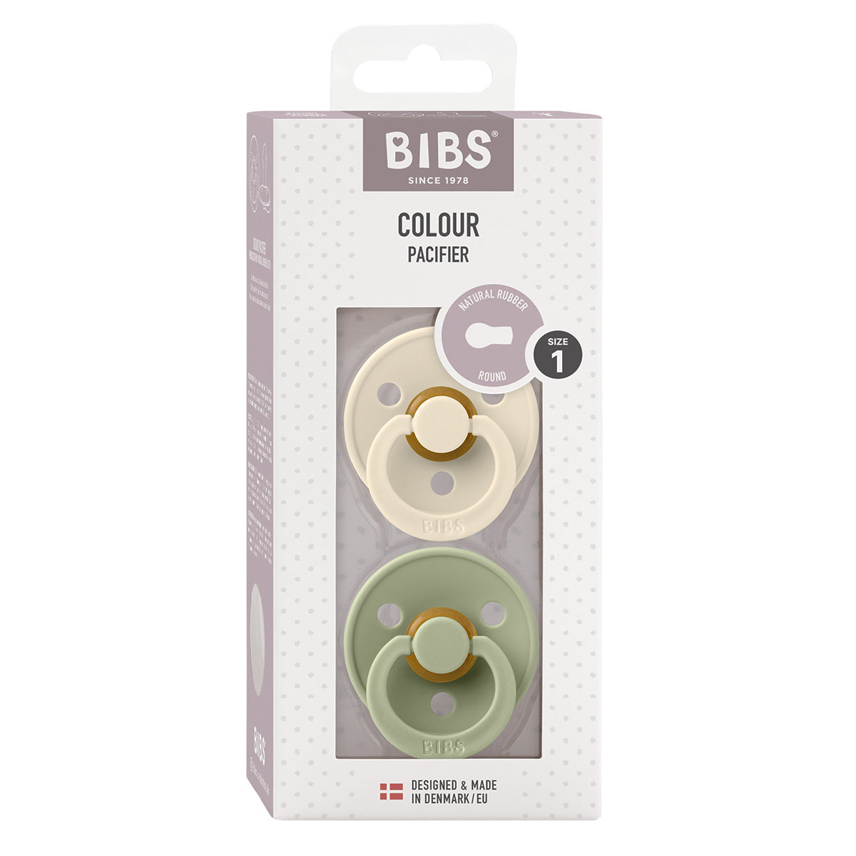 BIBS Colour Latex Size 1 Ivory/Sage 2 PACK fra BIBS på Mecindo.dk