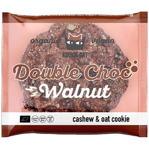 Kookie Cat Dobbelt Choc Valnød Økologisk | 50 gr fra Kookie Cat på Mecindo.dk