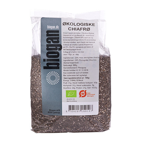Biogan Økologiske Chiafrø | 500 gr fra Biogan på Mecindo.dk