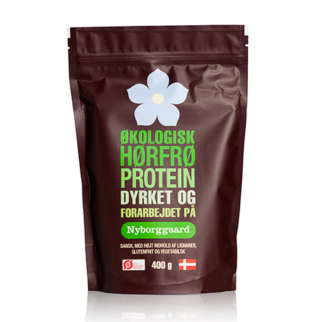 Nyborggaard Hørfrø Proteinpulver Økologisk | 400 gr fra Nyborggaard på Mecindo.dk