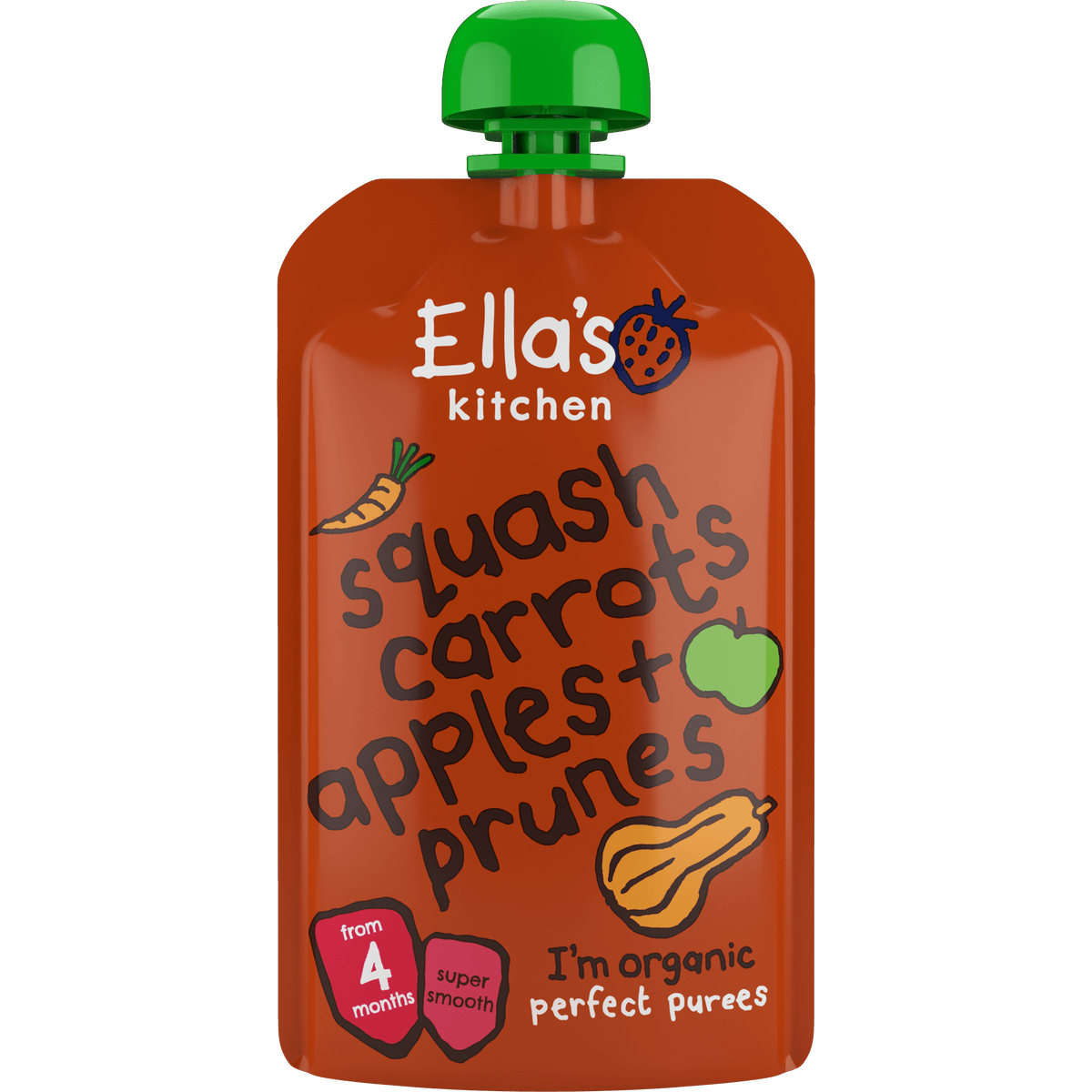 Ellas Kitchen Babymos butternut, gulerod, æble & sveske 4 mdr. Økologisk | 120 g fra Ellas Kitchen på Mecindo.dk