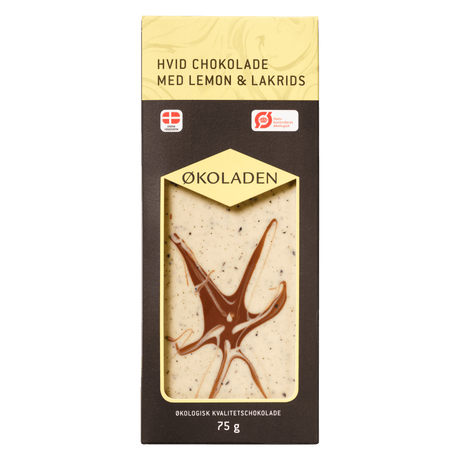 Økoladen Chokolade Hvid Lemon/lakrids Økologisk | 75 g fra Økoladen på Mecindo.dk