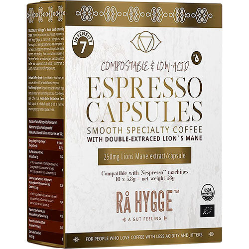 Rå Hygge Espresso Capsules With Lion's Mane Extract Økologisk | 10 Kapsler