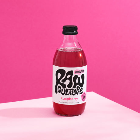 Raw Culture Kombucha Hindbær Økologisk | 330 ml fra Raw Culture på Mecindo.dk