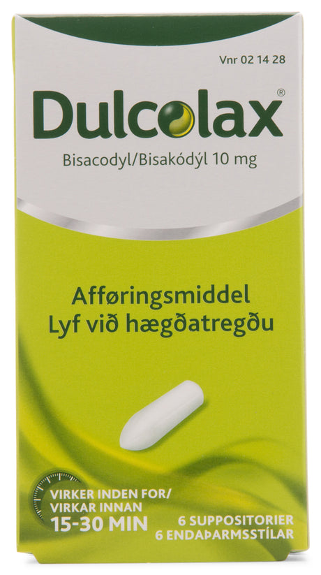 Dulcolax Stikpiller | 6 stk fra Dulcolax på Mecindo.dk