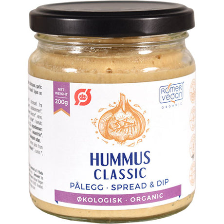 Rømer Smørepålaeg Hummus Garlic Lemon Økologisk | 200 gr fra Rømer på Mecindo.dk