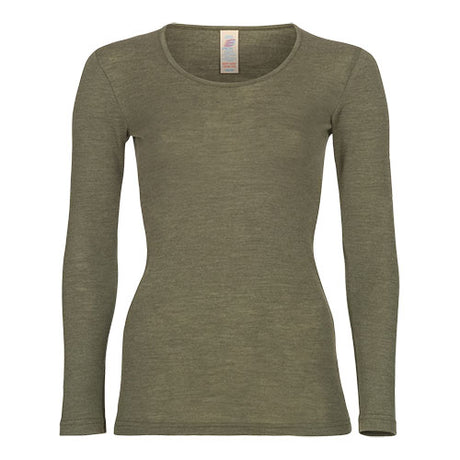 Engel Natur Bluse Merinould & Silke Olive | Str. 34/36 fra Engel Natur på Mecindo.dk