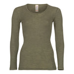 Engel Natur Bluse Merinould & Silke Olive | Str. 34/36