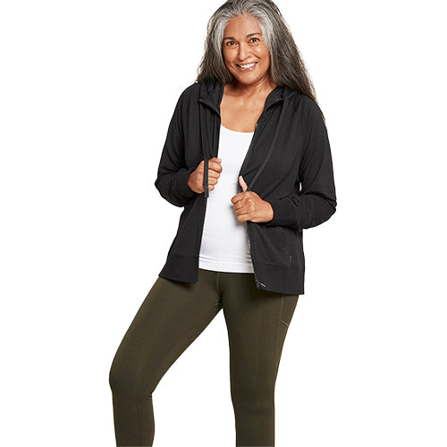 Boody Women´s Weekend Zip-up Hoodie Sort | Str. S fra Boody på Mecindo.dk