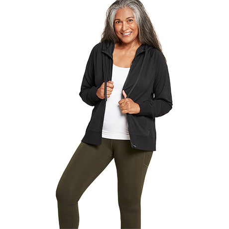 Boody Women´s Weekend Zip-up Hoodie Sort | Str. S fra Boody på Mecindo.dk