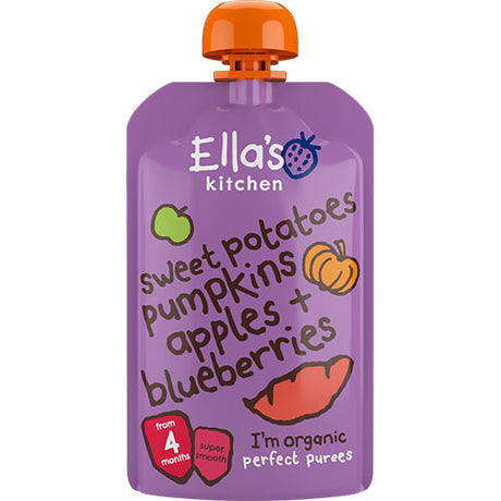 Ellas Kitchen Babymos søde kartofler, graeskar, aeble & blåbaer | 120 gr fra Ellas Kitchen på Mecindo.dk