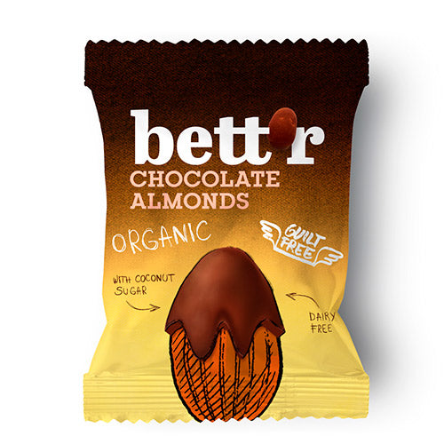 bett'r Vegan Choko Mandler Økologisk | 40 gr fra bett'r på Mecindo.dk